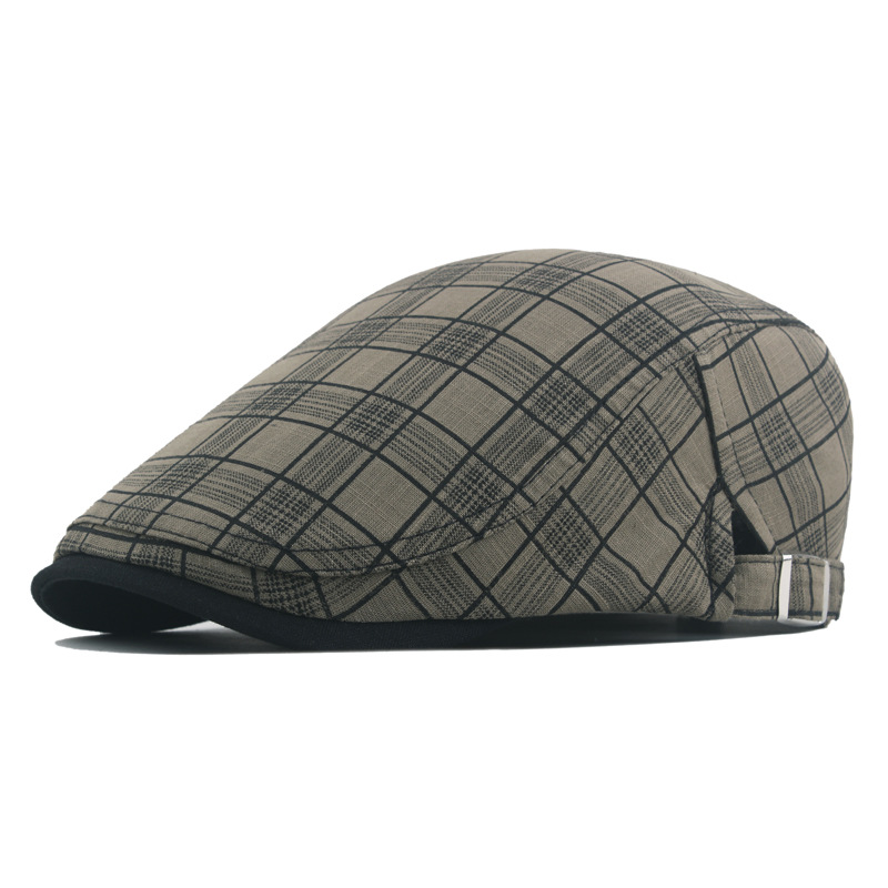Mũ beret nam caro trung niên H-592 (Kaki đậm)